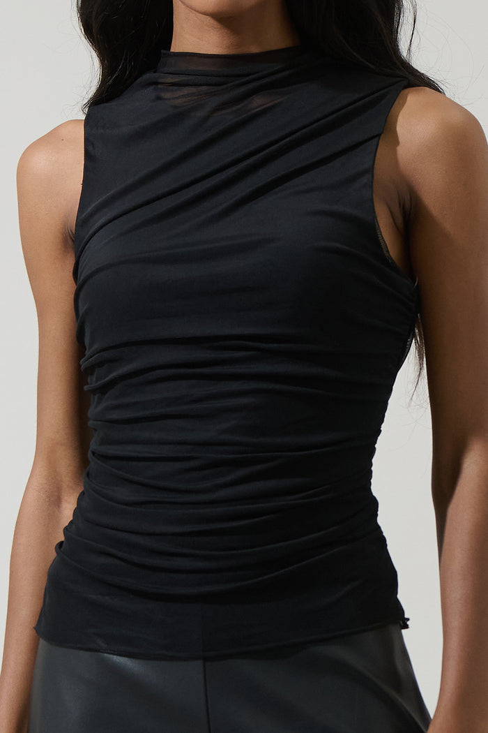 Odilia Ruched Sleeveless Blouse
