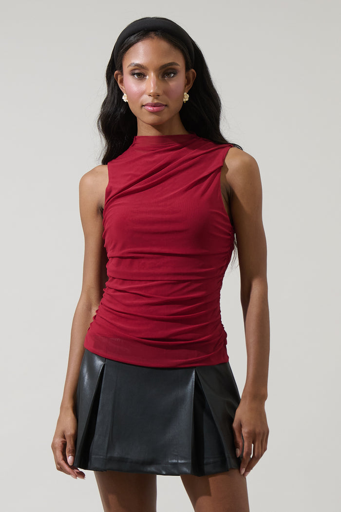 Odilia Ruched Sleeveless Blouse