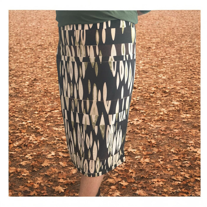 Olive & Brown Abstract Skirt 27"/29"
