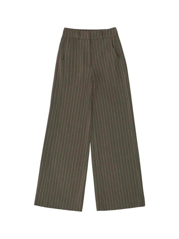 Olive Pinstripe Tailored Trouser