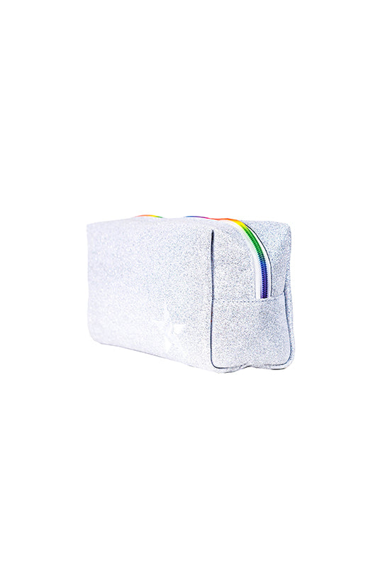 Opalescent Rebel Makeup Bag with Rainbow Zipper