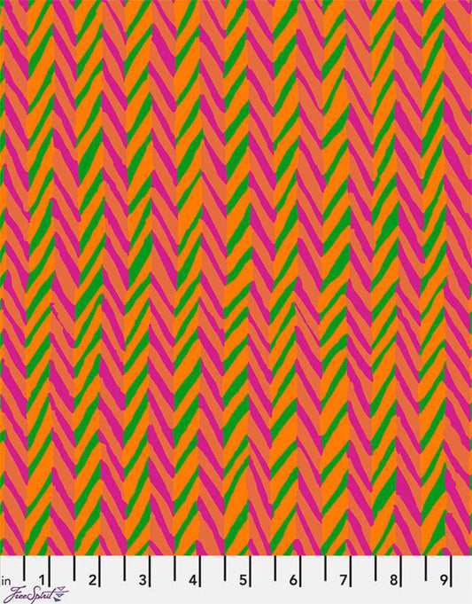 Orange Herringbone Stripe Cotton Fabric, Brandon Mably for Kaffe Fassett Collective Spring 2026