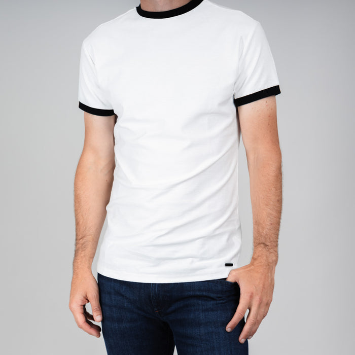 Ordie Textured Basketweave Jersey T-Shirt - Optic White
