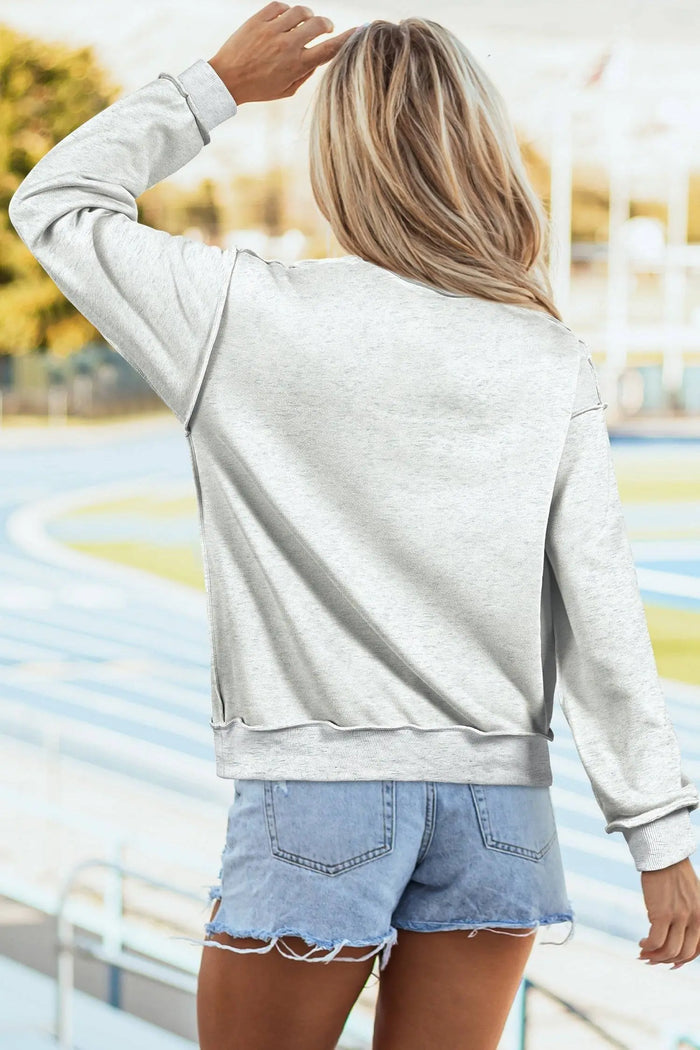 Oversized Drop Shoulder Reversible Mock Neck Sweatshirt - Tops/Sweatshirts & Hoodies