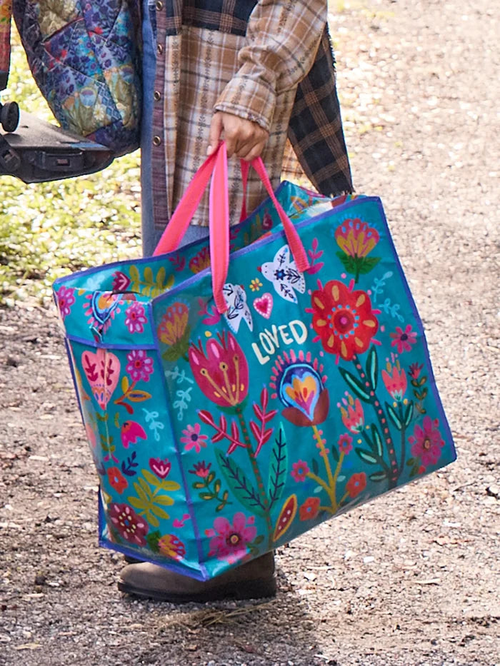 Jumbo Tote Bag With Zipper - Loved-view 2