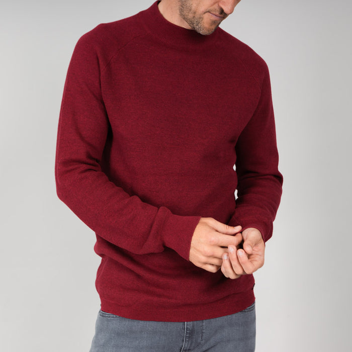 Palm Merino Blend Turtle Neck Knit - Earth Red