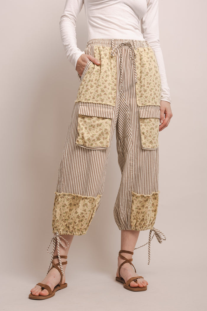 floral and stripe cargo bloomers