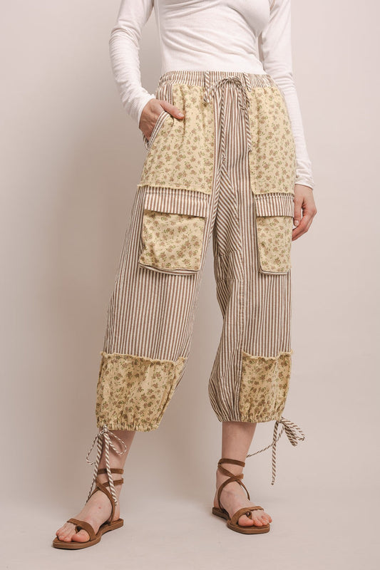 floral and stripe cargo bloomers