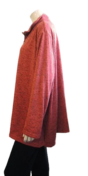Party Girl Stretch Zip Neck Top (Teal Charcoal, Royal, Rust)