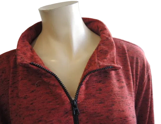 Party Girl Stretch Zip Neck Top (Teal Charcoal, Royal, Rust)