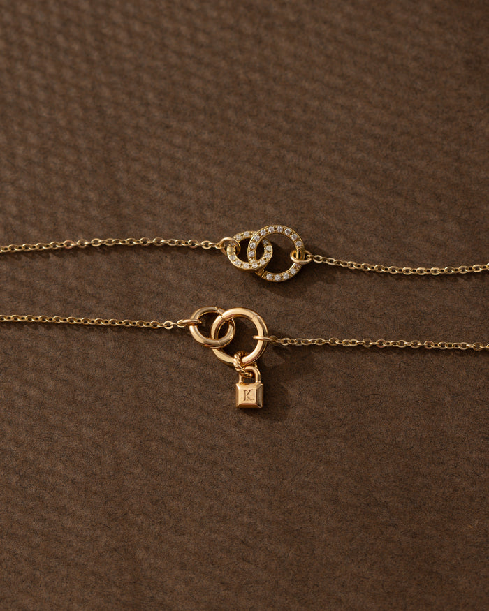 Pavé Duo Charm Holder Necklace