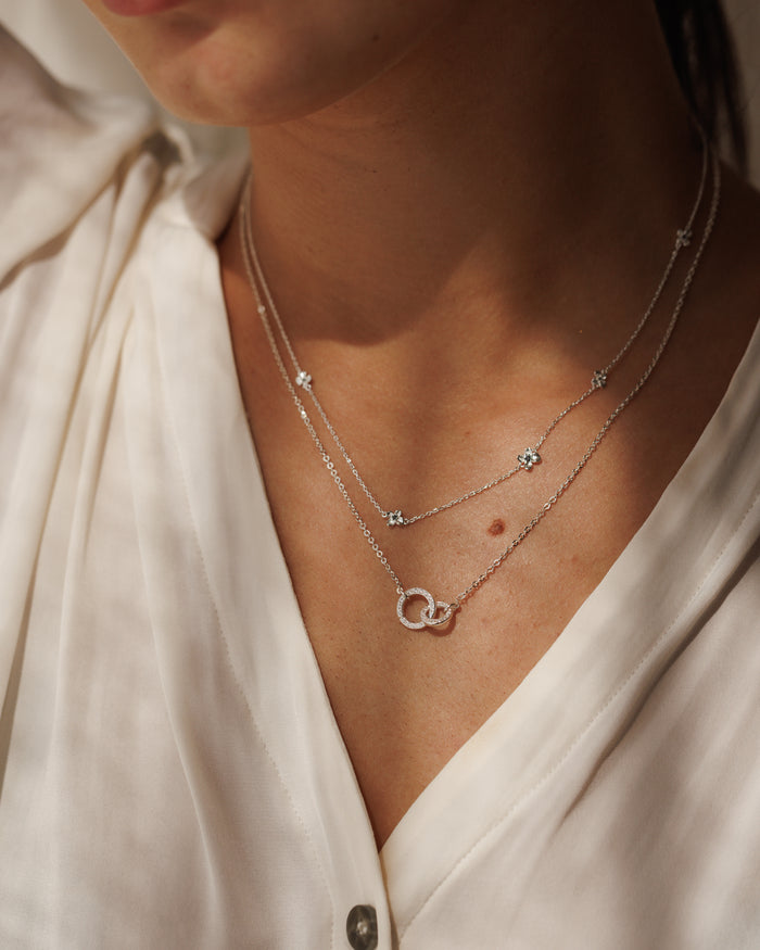 Pavé Duo Charm Holder Necklace