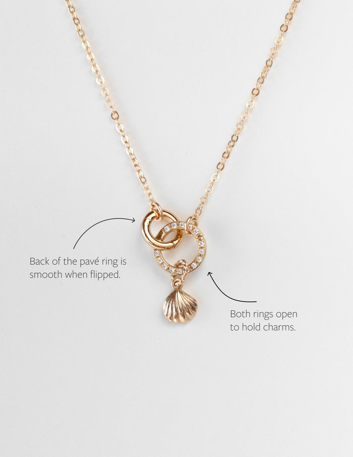 Pavé Duo Charm Holder Necklace