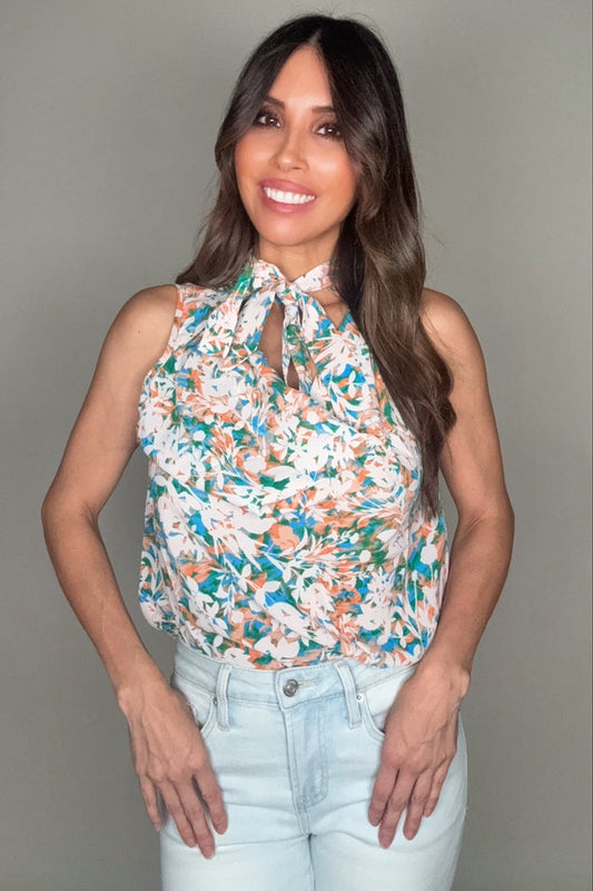 Style the Peach Blue Cowl Neck Top exclusively at Born To Glam