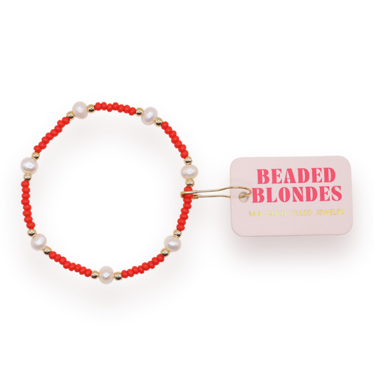 Pearl Bright Red Bracelet