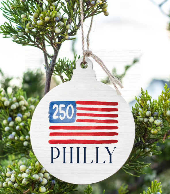 Philly 250 Flag Ornament