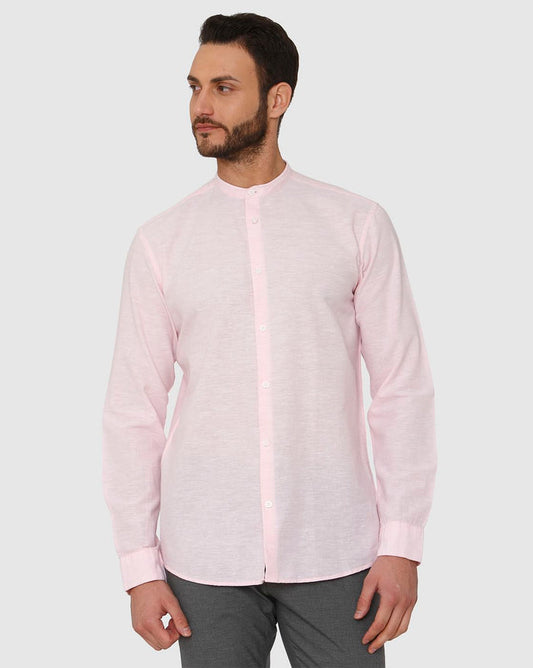 Pink Faded Regular Fit Full Sleeves Shirt