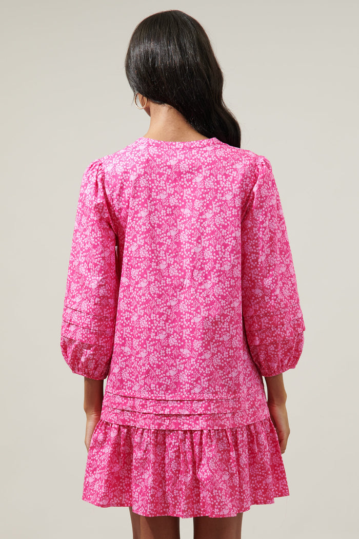 Pink Palisades Velma Ruffle Shift Dress