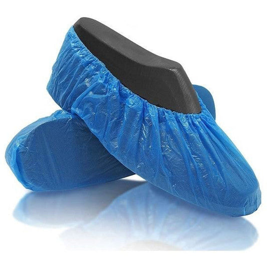 Plastic blue shoe covers 100's