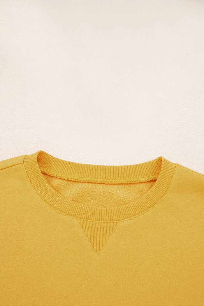 Pleated Balloon Sleeve Pullover Solid Sweatshirt - Tops/Sweatshirts & Hoodies