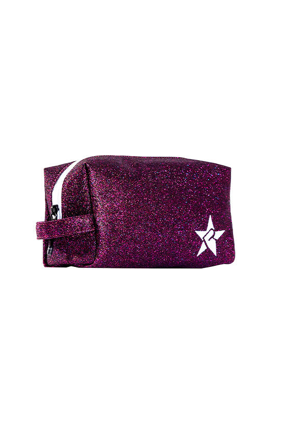 Plum Rebel Makeup Bag with White Zipper