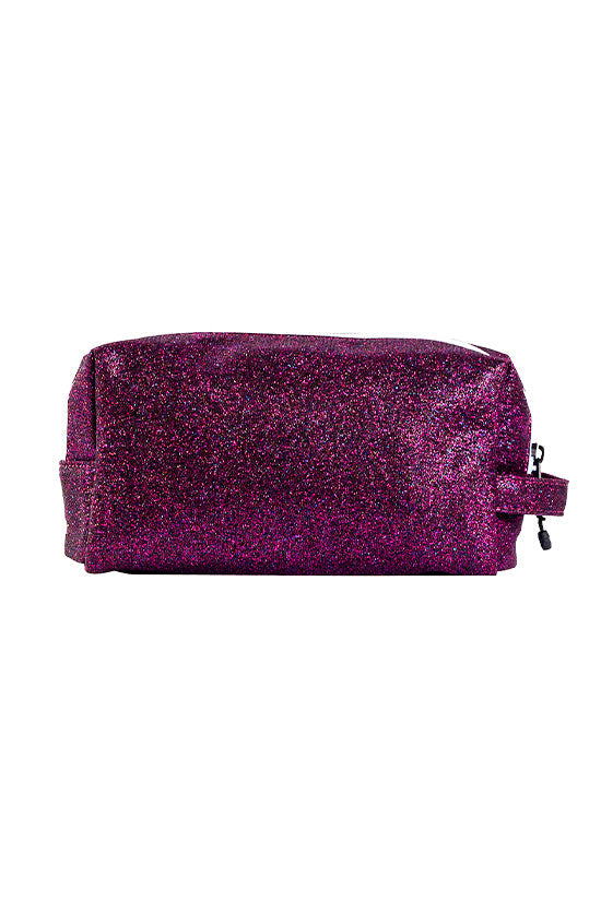Plum Rebel Makeup Bag with White Zipper