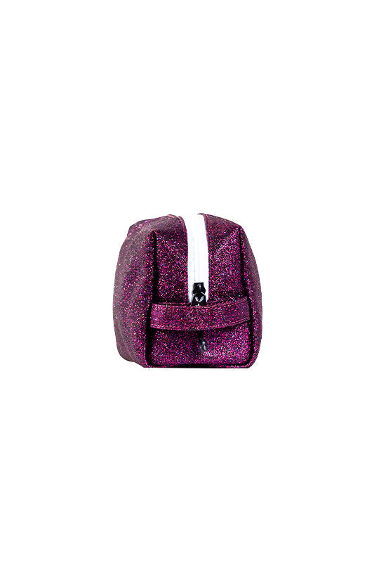 Plum Rebel Makeup Bag with White Zipper