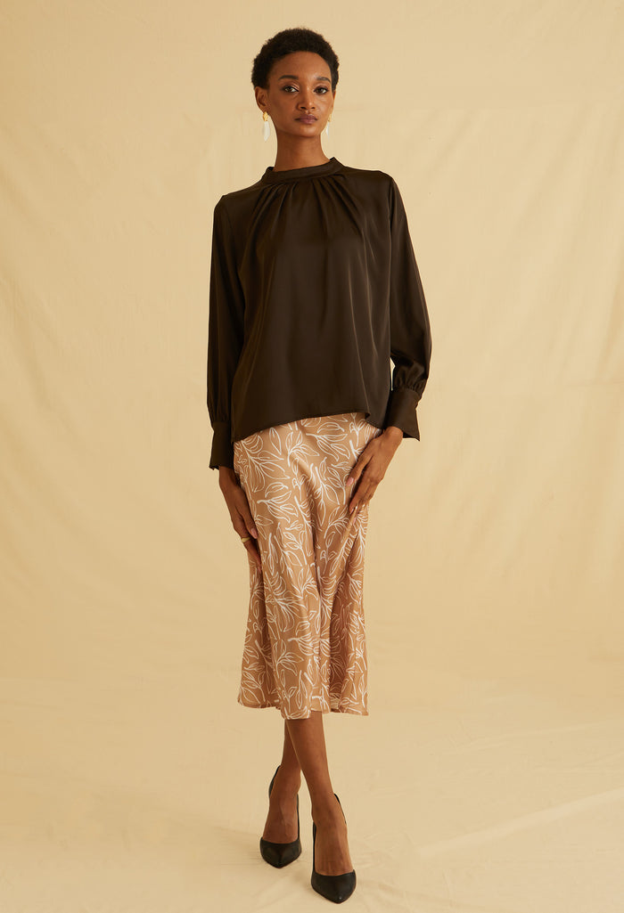 Poised Mandarin Long Sleeves Top