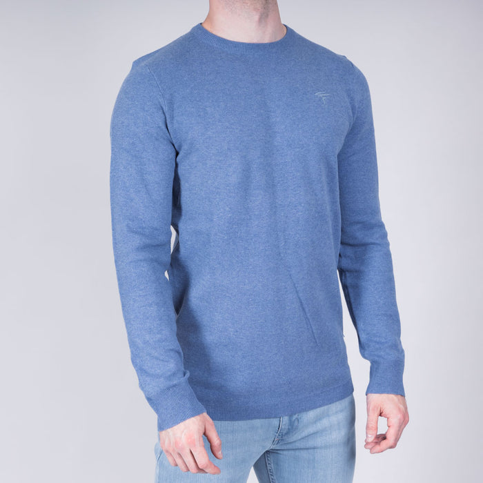 Possil Merino Blend Crew Neck Knit - Celestial Blue