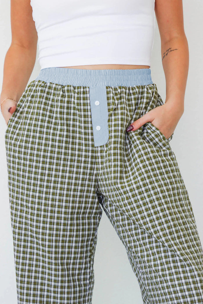 Preppy Gingham Boxer Trousers - Bottoms/Pants & Culotte