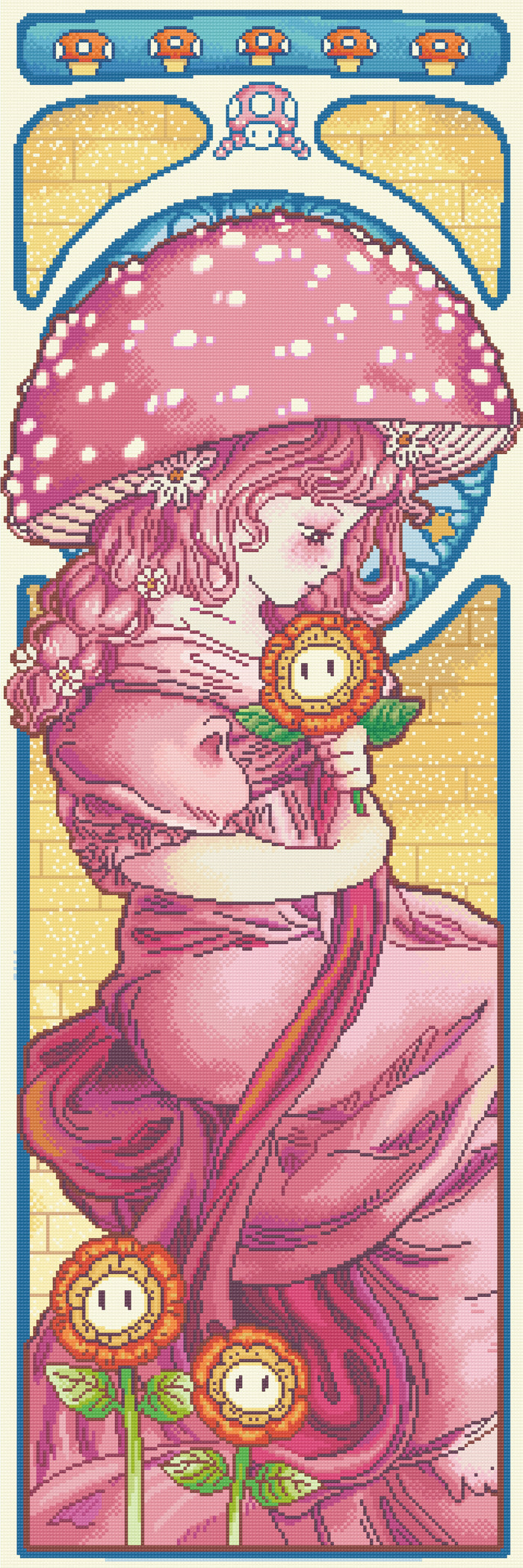 Princess Of Mushrooms | Pixel Charted | Ready to Ship