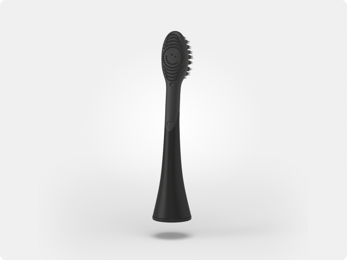 Color: Black; replacement toothbrush heads