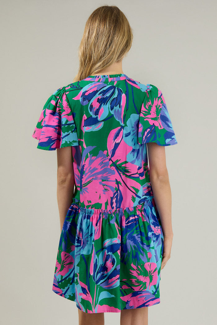 Raylee Floral Rock A By Trapeze Mini Dress