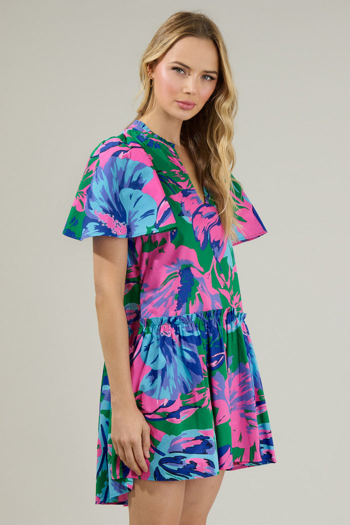 Raylee Floral Rock A By Trapeze Mini Dress