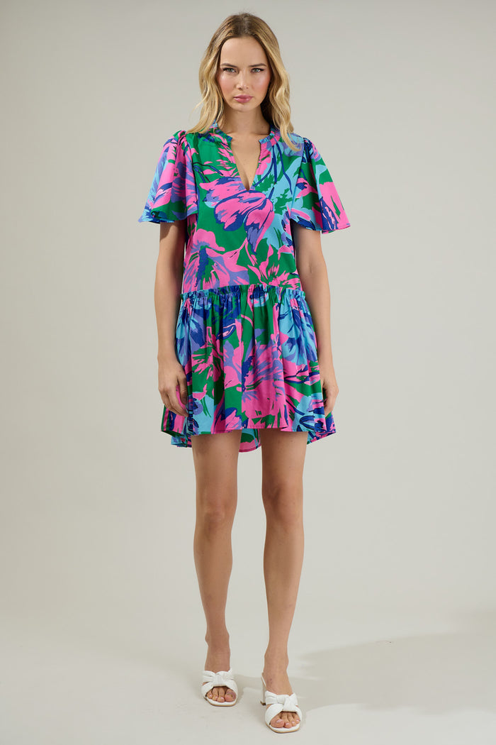 Raylee Floral Rock A By Trapeze Mini Dress