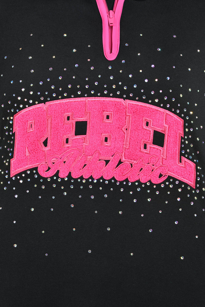 Rebel Half-Zip Pullover in Pink