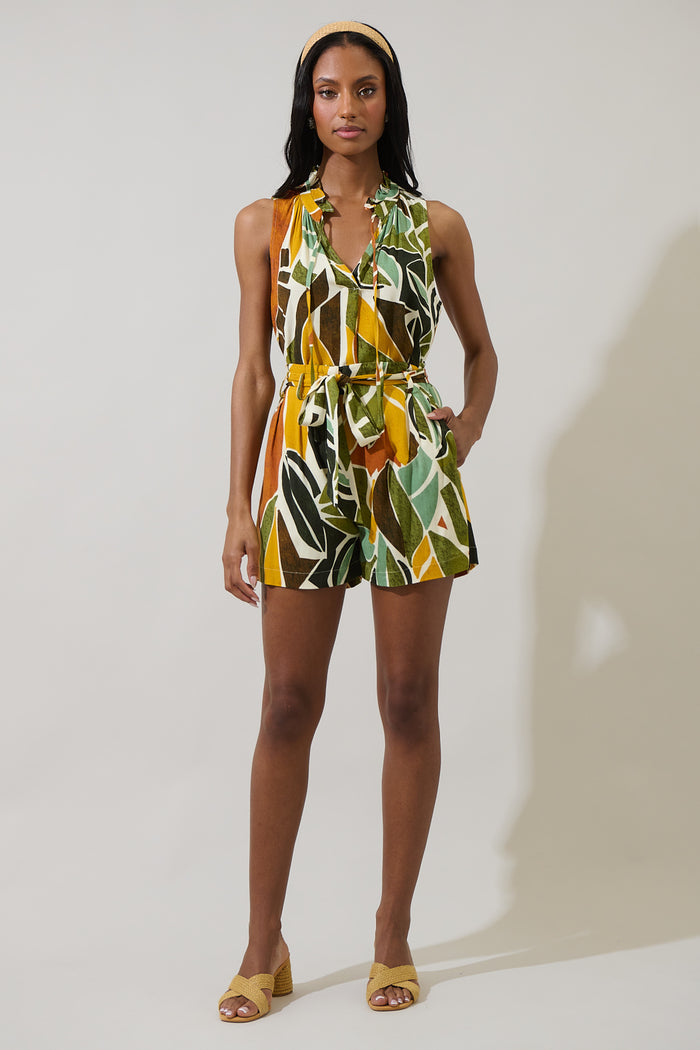 Renia Tropical Wave High Waisted Shorts