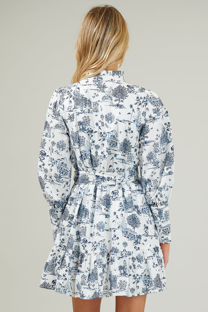 Renzo Toile Beacher Pintuck Shift Dress