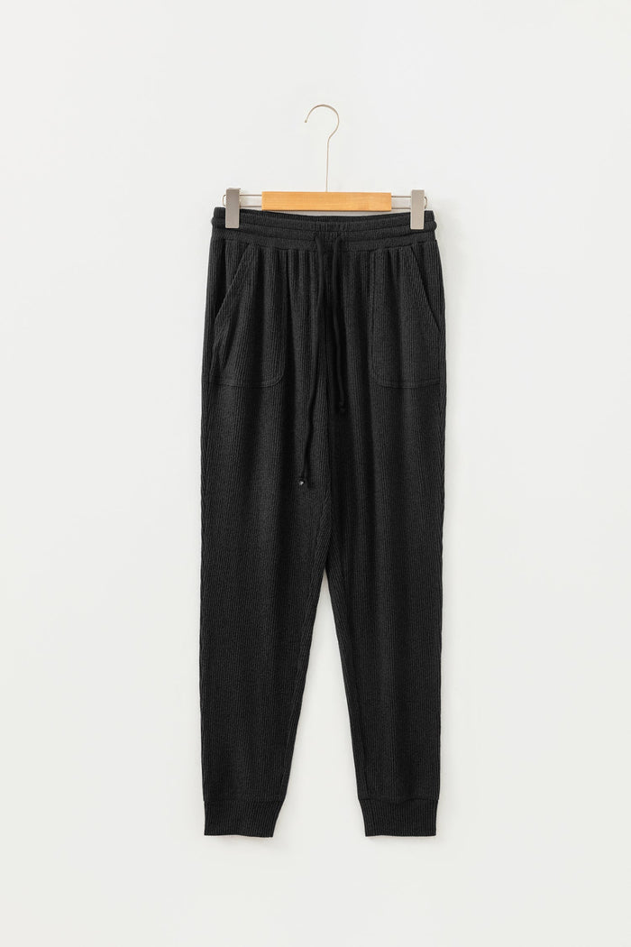 Rib Drawstring Joggers - Activewear/Bottoms