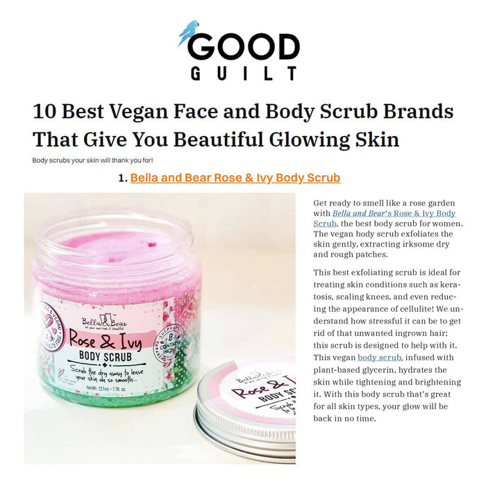 Rose & Ivy Body Scrub Exfoliator & Body Wash & Moisturizer