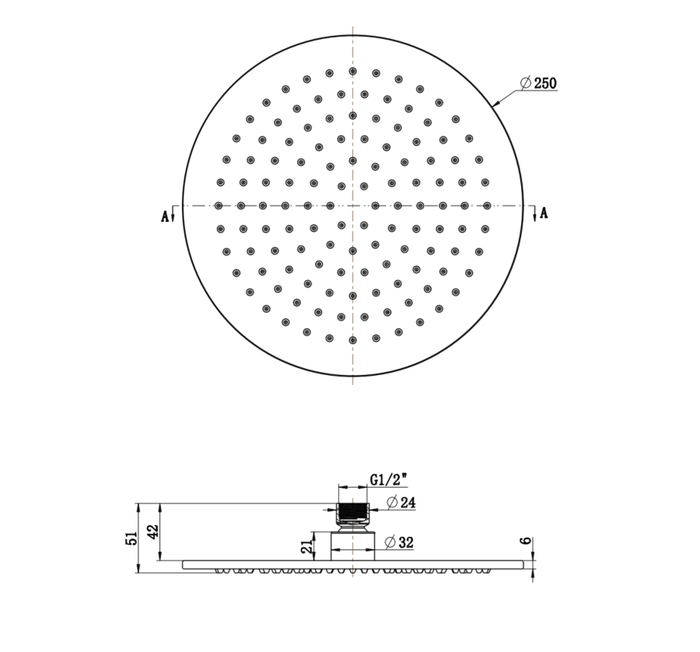 Round Top Spray(250MM)