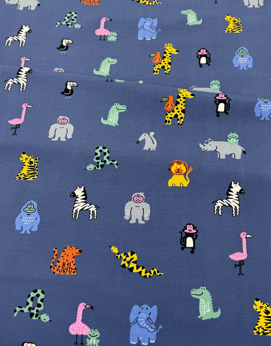 Safari Friends Cotton Jersey Fabric