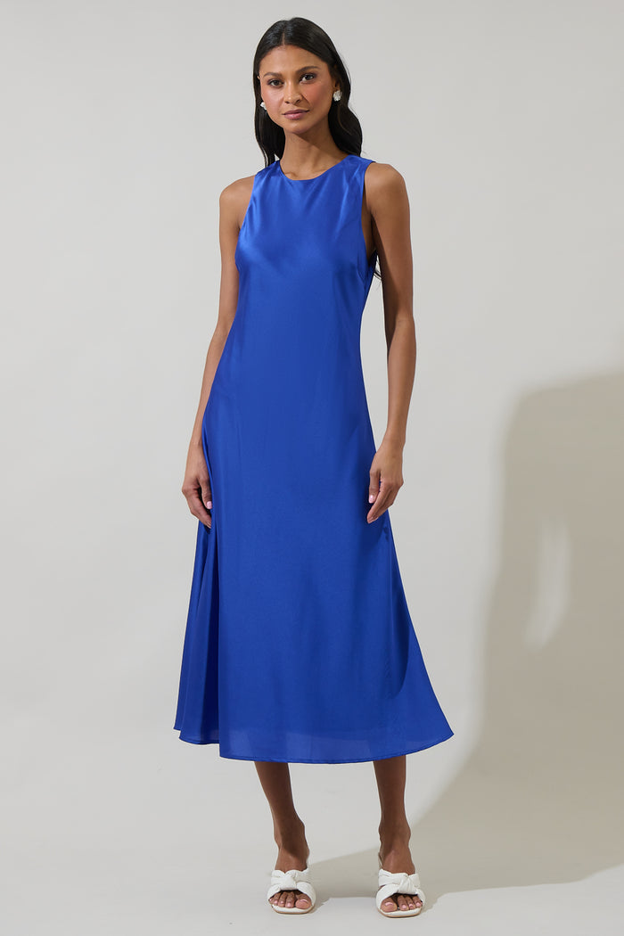 Saisha Satin Midi Dress