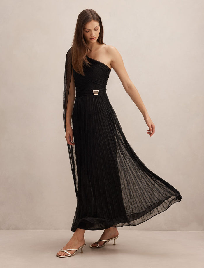 Samara One Shoulder Plisse Maxi Dress Forever New