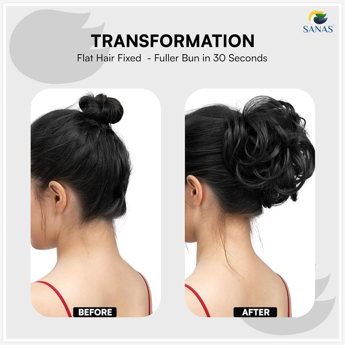 Messy Bun Hair Extension Black Color