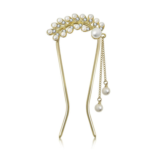 SANAS Leaf Shape Pearl Juda Pin Hair Accessories For Women