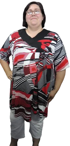 Shelz V Neck Stretch Top