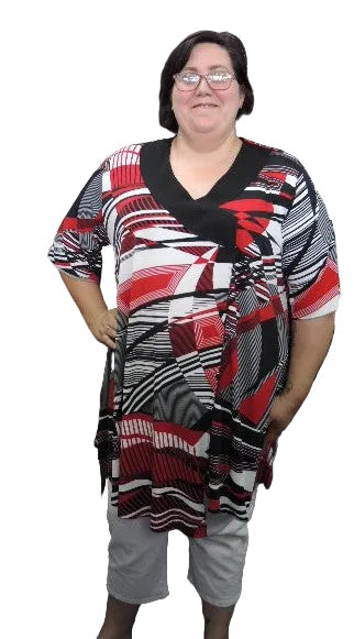 Shelz V Neck Stretch Top