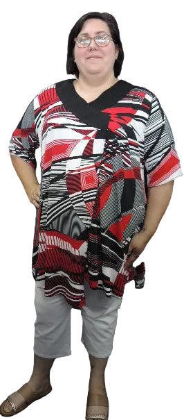 Shelz V Neck Stretch Top