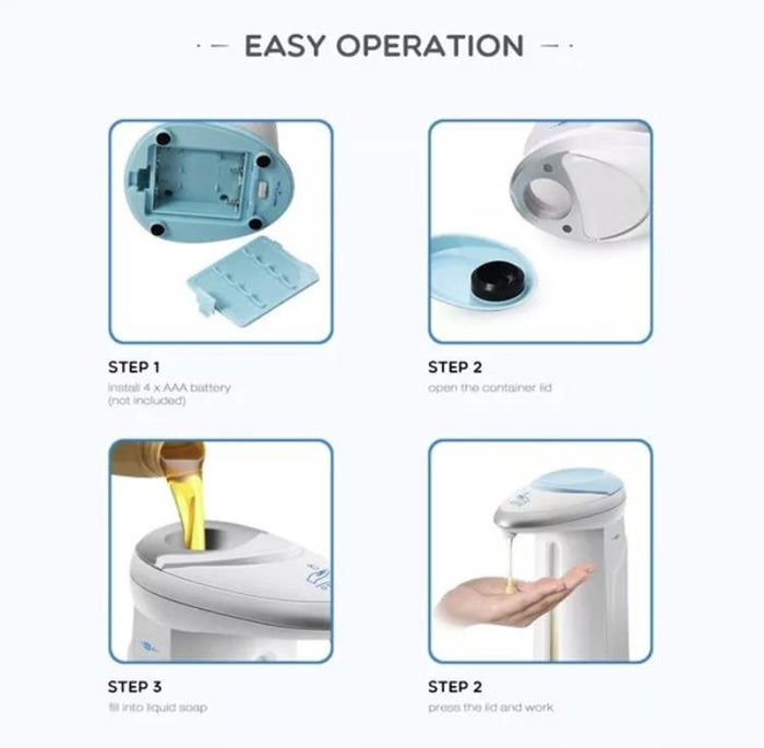 Silver -Touchless Hand Sanitiser Dispenser or Soap Dispenser (White or Stainless) - In Stock